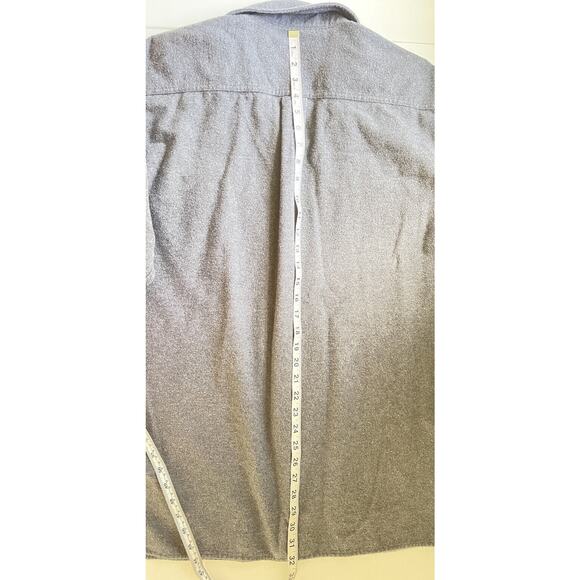 LL Bean Chamois Cloth Long Sleeve Shirt Flannel Thick Gray Large - Picture 8 of 8